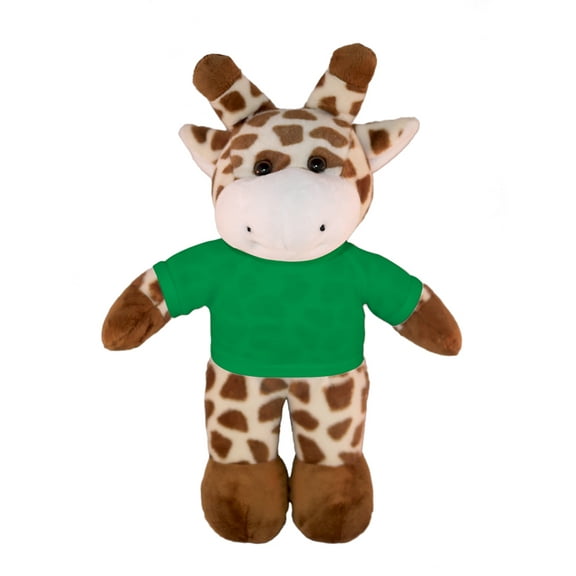 Plushland 8 Inch Floppy Giraffe with Tee Plush Stuffed Animal Personalized Gift - Custom Text on Shirt - Great Present for Mothers Day, Valentine Day, Graduation Day, Birthday