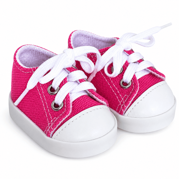 MBD® 18 Inch Doll Shoes- Dark Pink Weighted Canvas Tennis Shoes For 18 Inch Kennedy and Friends Dolls