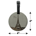 thumbnail image 6 of Paris, Je t'aime I Love You Eiffel Tower City Map Round Leather Luggage Card Suitcase Carry-On ID Tag, 6 of 8