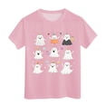 thumbnail image 4 of felwors Toddler Baby Girls Boys Halloween T-Shirt Ghost Pumpkin Graphic Shirt Kids Cute Funny Spooky Season Short Sleeve Tees Top(Pink,5-6 Years), 4 of 4