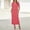 *Pink, variant on Women's 2-Piece Set,Button Striped Top and High Waisted Maxi Skirt with Side Slit ,Casual Lounge Suit Pink,Women's Plus M