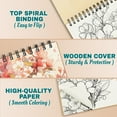 thumbnail image 2 of Netecom Cherry Blossoms Coloring Book Spiral Bound For Adults, A5 Wooden Cover, 30 Serene Coloring Pages of Blooming Cherry Trees for Stress Relief and Relaxation, 2 of 6
