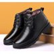 thumbnail image 3 of Botas de nieve de piel auténtica de alta calidad para hombre, botines cálidos de piel para invierno, color negro, talla 38-44, 3 of 5