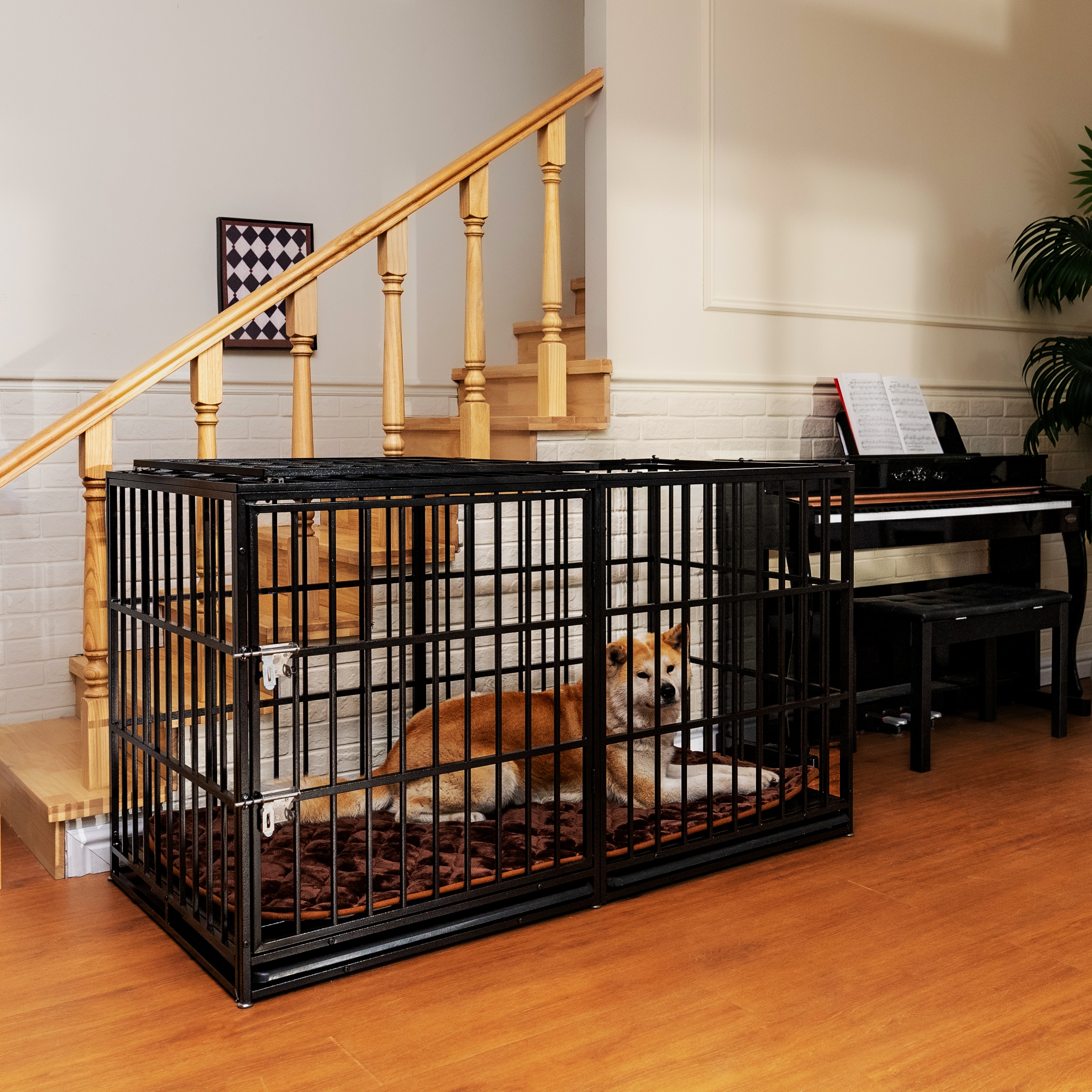 YIYADO 61" Extra Large Heavy Duty Dog Crate, Dog cage, Strong Metal Dog Kennels and Pens Crates for Large Dogs