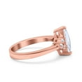 thumbnail image 2 of Rose Tone, Simulated Cubic Zirconia Size-10 Vintage Art Deco Marquise Wedding Engagement Bridal Ring 925 Sterling Silver, 2 of 7