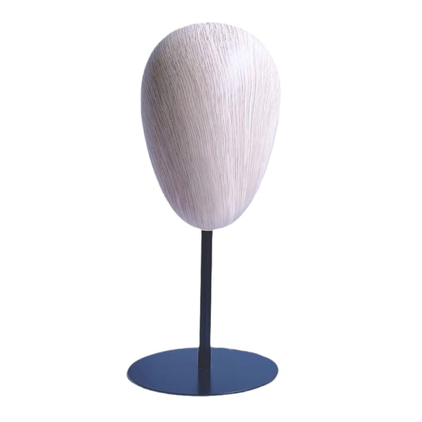 Cabeza de maniquí con soporte para exhibición de sombreros base de acero inoxidable 14,59-19,29 pulgadas negro