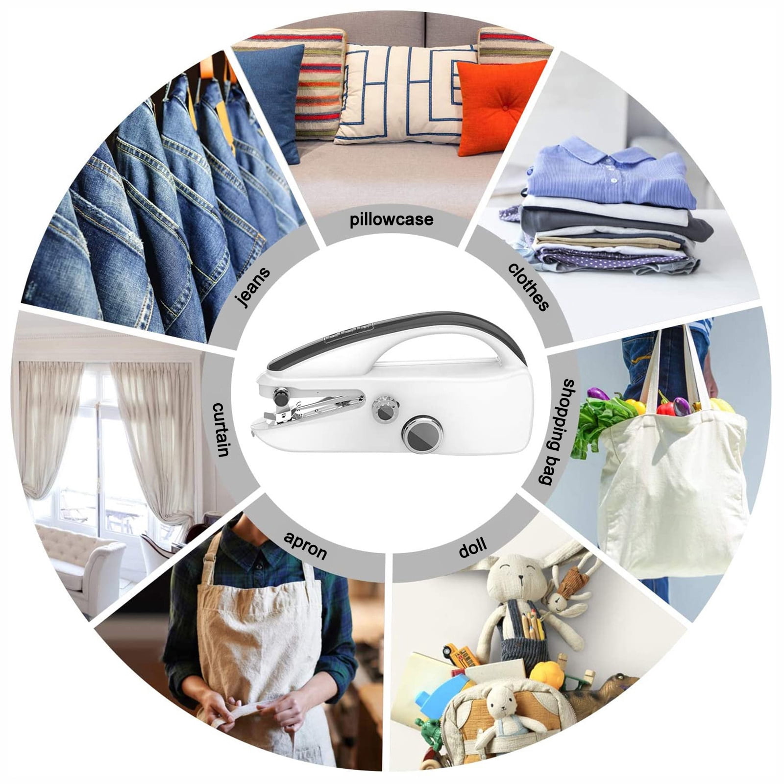 Mini Sewing Machine, Portable Handheld Electric Sewing Machine with Double Speed Adjustment, for Home Use, DIY Projects, Beginners