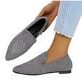 thumbnail image 2 of Gray Women'S Casual Slip-On Flats With Low Heel And Embroidered Detailing, Ideal For Everyday Use, 2 of 9