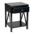 thumbnail image 5 of Wright 23" Tall Black Solid Wood 1-Drawer Nightstand by East at Main, Wooden Farmhouse End Table, 5 of 9