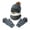 Black, variant on PureCasa Kids Winter Hat Gloves Scarf Set Solid Color Fleece Lined Cable Hat Gloves Scarf Three-Piece Set Kids Winter Holidays Gift