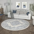 thumbnail image 7 of Madison Traditional 8' Round Cream and Gray Polypropylene Indoor Area Rug, 7 of 7