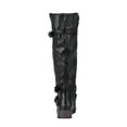 thumbnail image 7 of hopeusnice Women's Knee High Boots Buckle Straps Faux Leather Chunky Heel Over The Knee Boots Winter Fall Fashion Shoes Black 42, 7 of 7