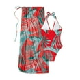 thumbnail image 4 of Lopeceal Swimsuit Plant Print Halter One-Piece Swimsuit and Beach Dress Sexy Swimwear Women Swimwear Beachwear, 4 of 6