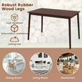 thumbnail image 5 of Laicejoy Mid Century Dining Table for 4, 48" Rectangular Kitchen Table w/ Rubber Wood Legs, Modern Dinette Table for Kitchen, 5 of 7
