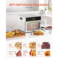 thumbnail image 6 of Food Dehydrator Machine, 6 Stainless Steel Trays, 400W Electric Food Dryer with Adjustable Temperature & 24-Hour Timer, Freeze Dryer for Jerky, Meat, Fruit, Vegetables, Herbs, Dog Treats, 6 of 12