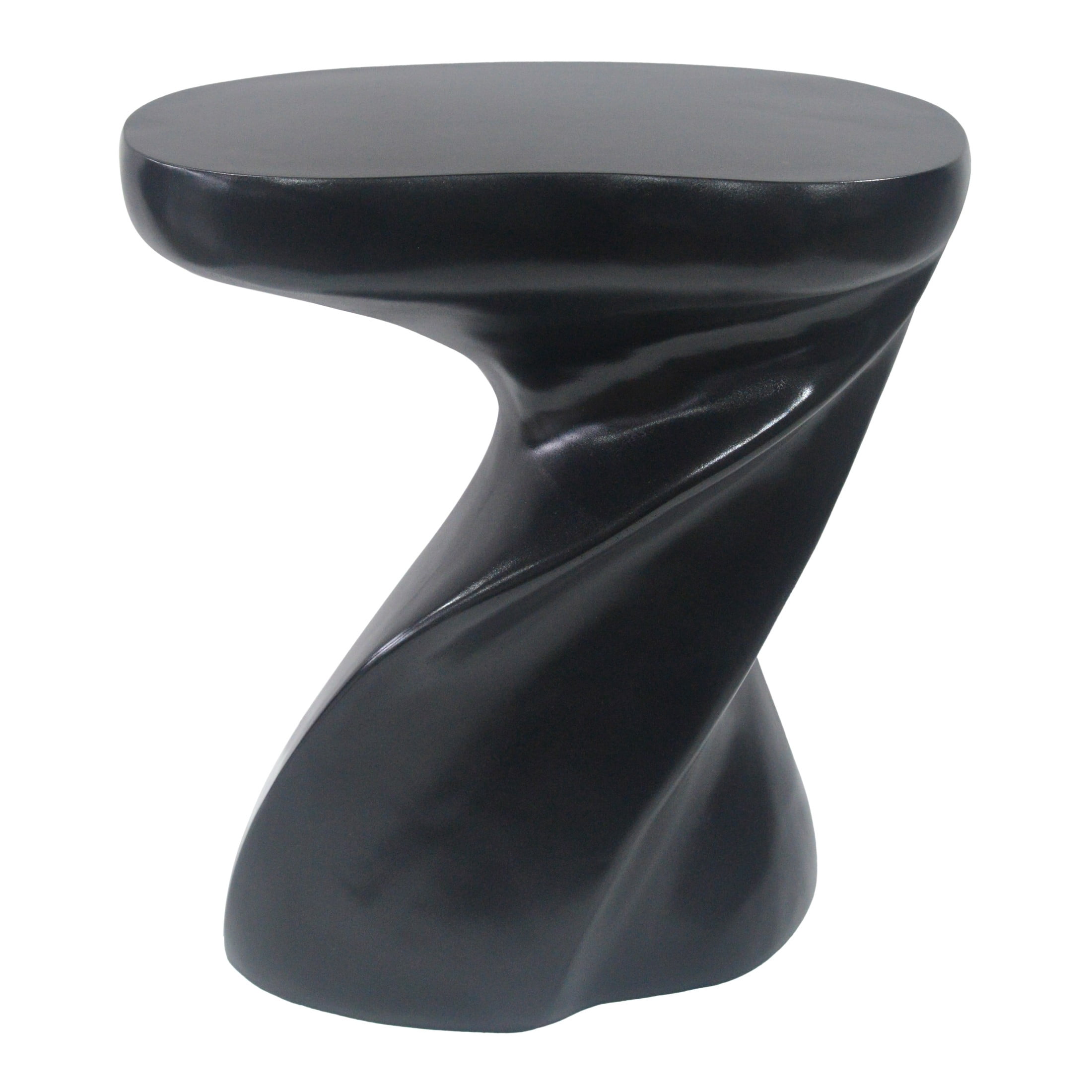 Christopher Knight Home 21"H Twisted Sculptural MGO Lightweight Outdoor Side Table, Black