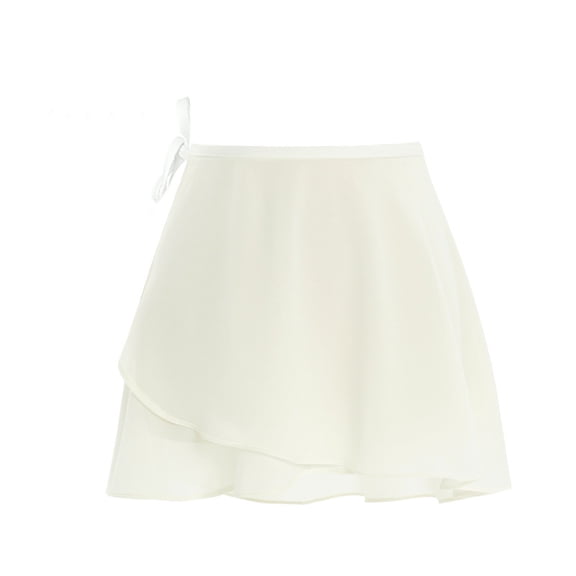 Womens Chiffon Mini Skirts Ballet One Practice Dance Dancing Tie Short Lightweight Beige Skirt L