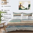 thumbnail image 4 of Blue Brown Beige Farmhouse Bedding 3 Piece Duvet Cover Set California King, Vintage Wood Soft Microfiber Comforter Cover with Zipper Closure & Pillowcases, Wrinkle & FadeResistant Quilt Cover, 4 of 9