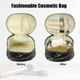 thumbnail image 3 of Unique Bargains Makeup Bag Marble Cosmetic Travel Bag Make Up Brush Organizer Bag Storage for Women Black 8"x6"x5", 3 of 6