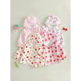 thumbnail image 3 of RUINIXCW Toddler Baby Girl Fall Jacket with Pockets Casual Strawberry Bow Floral Print Zip Up Hooded Long Sleeve Coat, 3 of 8