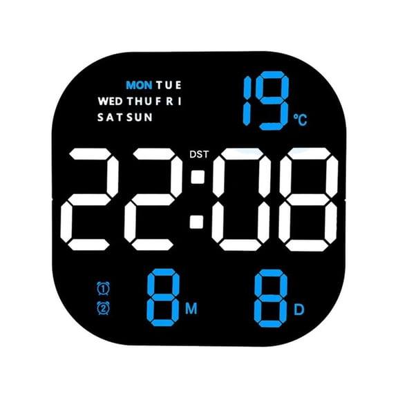 Digital Wall Clock, 10.5" LED Digital Alarm Clock Large Display with Remote Control, Date and Temperature, Auto Dimming