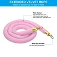 thumbnail image 3 of Uxcell 5.9 Feet Pink Velvet Stanchion Rope, Crowd Control Barrier Rope with Snap Hook, Golden, 3 of 6