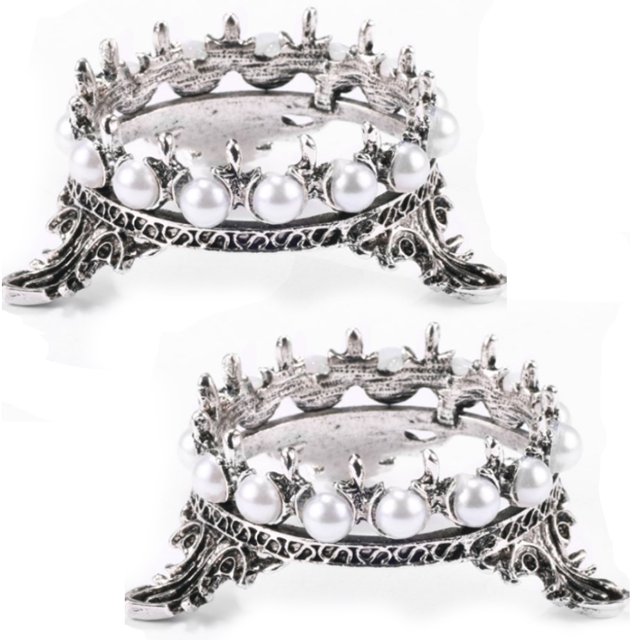 Corona Nail Art Brush Holder con decoración de perlas de imitación para DIY Nail Art grabado dibujo lápiz cepillo Ormromra CPB-DE-LYY354-3