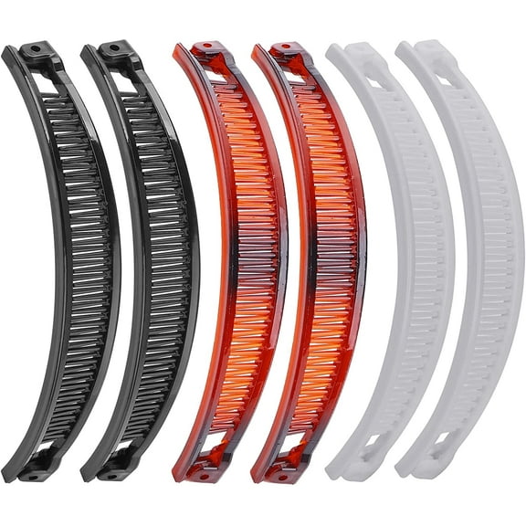 6 Pieces Banana Clips Fish Clips Long Hair Clips Banana Hair Comb Fish Grip Slide Size 15 cm for Ladies