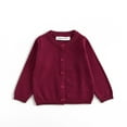 thumbnail image 2 of YOUYEDIAN Kids Baby Girls Cardigan Sweater Button Down Long Sleeve Crewneck Cotton Sweater Uniform Cardigan Kids Knit Sweater Outerwear for Girls and Boys Wine 9-10 Years, 2 of 3