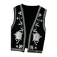thumbnail image 2 of Chaleco corto estilo boho con bordado floral para mujer, ideal para ir de compras en vacaciones. Negro, 2 of 9
