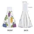thumbnail image 3 of Dailycode Kitchen Wash Cloths with Hanging Loops Absorbent Absorbent Quick Drying Hand Towels, 2 Pack, Purple Yellow Green Grapes, 3 of 7