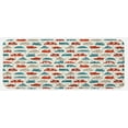 thumbnail image 1 of Cars Kitchen Mat, Cheerful Boy Play Things in Doodle Style with Many Different Vehicles, Plush Decorative Kitchen Mat with Non Slip Backing, 47" X 19", Scarlet Teal Tan, by Ambesonne, 1 of 1