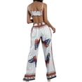 thumbnail image 4 of KOMOO 2Pcs Women Boho Outfits Butterfly Printed Halter Tops Wide Leg Loose Pants Suit Plus Size, 4 of 9