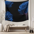 thumbnail image 5 of Blue Rose Tapestry for Bedroom Wall Hanging Tapestry, Vintage Abstract Garden Flower Floral Black Ceiling Backdrop Tapestries Poster Blanket Wall Decor for Teens Room Living Room Dorm 51" x 59", 5 of 8
