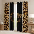thumbnail image 2 of Feelyou Leopard Print Blackout Curtains 2-Pack (42x63), Initial C Letter Window Curtains, 2 of 6