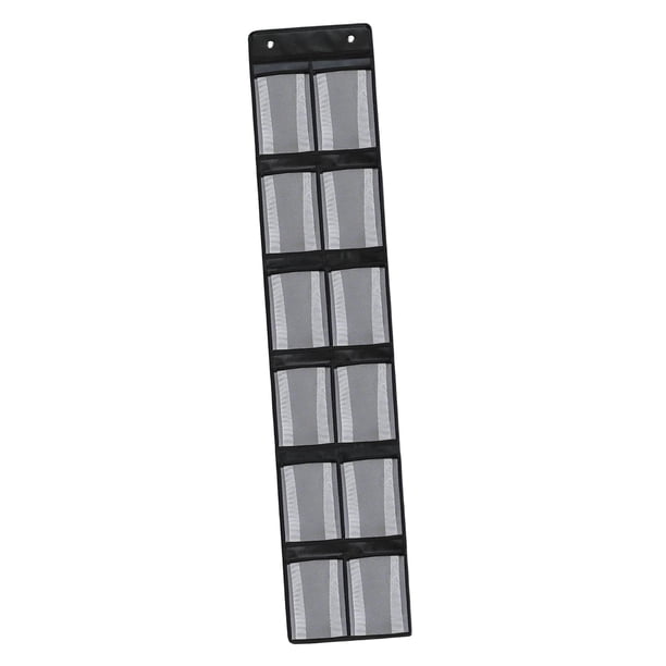Organizador de zapatos Sunnimix 12 Bolsillos colgante sobre la puerta Negro blanco