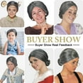 thumbnail image 4 of Creamily 7 Pcs Grey Granny Hat Wig Synthetic Wigs for Women Old Lady Wig Cosplay Wig Wefted Wig Caps, 4 of 7
