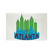CafePress - Atlanta Skyline Newwave Primary - Rectangle Magnet, 2"x3" Refrigerator Magnet
