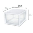 thumbnail image 3 of Sterilite 27 Quart Clear & White Plastic Storage Bin w/ One Drawer, 16 Pack, 3 of 9