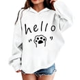 thumbnail image 2 of SGMVNU Hoodies for Girls Loose Sweatshirt Long Sleeve Hood Tops Kids Spring Fall Winter Streetwear, Size 3-4 Years, White, 2 of 4