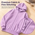 thumbnail image 4 of FAIOROI Zip Up Hoodies for Teen Girls Boys 5-14 Years Fleece Lined Hooded Sweatshirt Jacket with Kangaroo Pocket Purple, 4 of 8