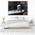thumbnail image 3 of Mudket Framed Leopard with Towel in White Bathtub Canvas Wall Art, Cute Leopard Print Bathroom Decor, Funny Animal Wall Art Ready to Hang - 12"L x 8"W, 3 of 10