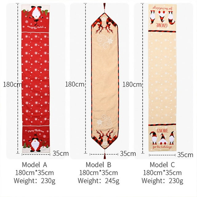 tredstone Xmas Coffee Table Cover Embroidered Pattern Printed Placemat Beautiful Tassels Fine Tablecloth Party New Year Accessories Old Man