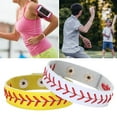 thumbnail image 2 of Baseball Bracelet Bright Color Ultralight Non-Fading Wear Resistant Adjustable Unisex Sports Wristband Bangle Gifts, 2 of 7