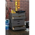 thumbnail image 6 of Six Drawer Wide Wood Rolling Cart in Gray, 6 of 11