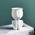 thumbnail image 4 of HEVIRGO Human Think Face Ceramic Home Plants Flower Pot Vase Planter Tabletop Decoration,Red, 4 of 9