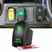 Nilight Rock Lights Rocker Switch Led Light Bar Switch 5Pin Laser on off SPST switches 20A/12V 10A/24V Switch Green with Jumper Wires Set for Cars Trucks RVs