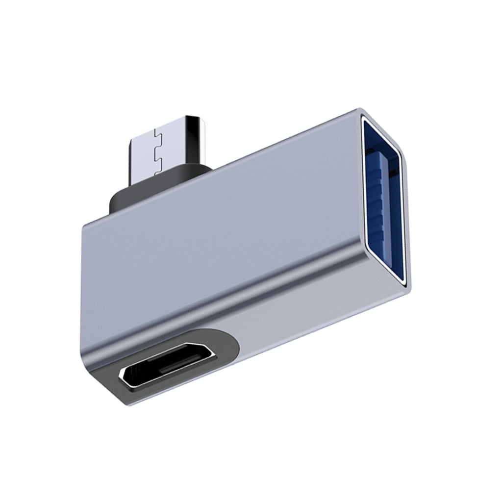 Multiple Device USB Host Adapter with Side Power Supply Port, 90 Degree Connectors for Game Controllers Easy Access