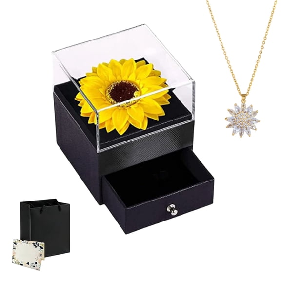 Necklace Preserved Sunflower Gifts, Sunflower Necklaces, Valentine'S Day Gifts, Anniversary Gifts, Mother'S Day Gifts, Birthday Gifts Choker Necklace Necklaces Sparkly Necklace Chain Jewerly Fashion