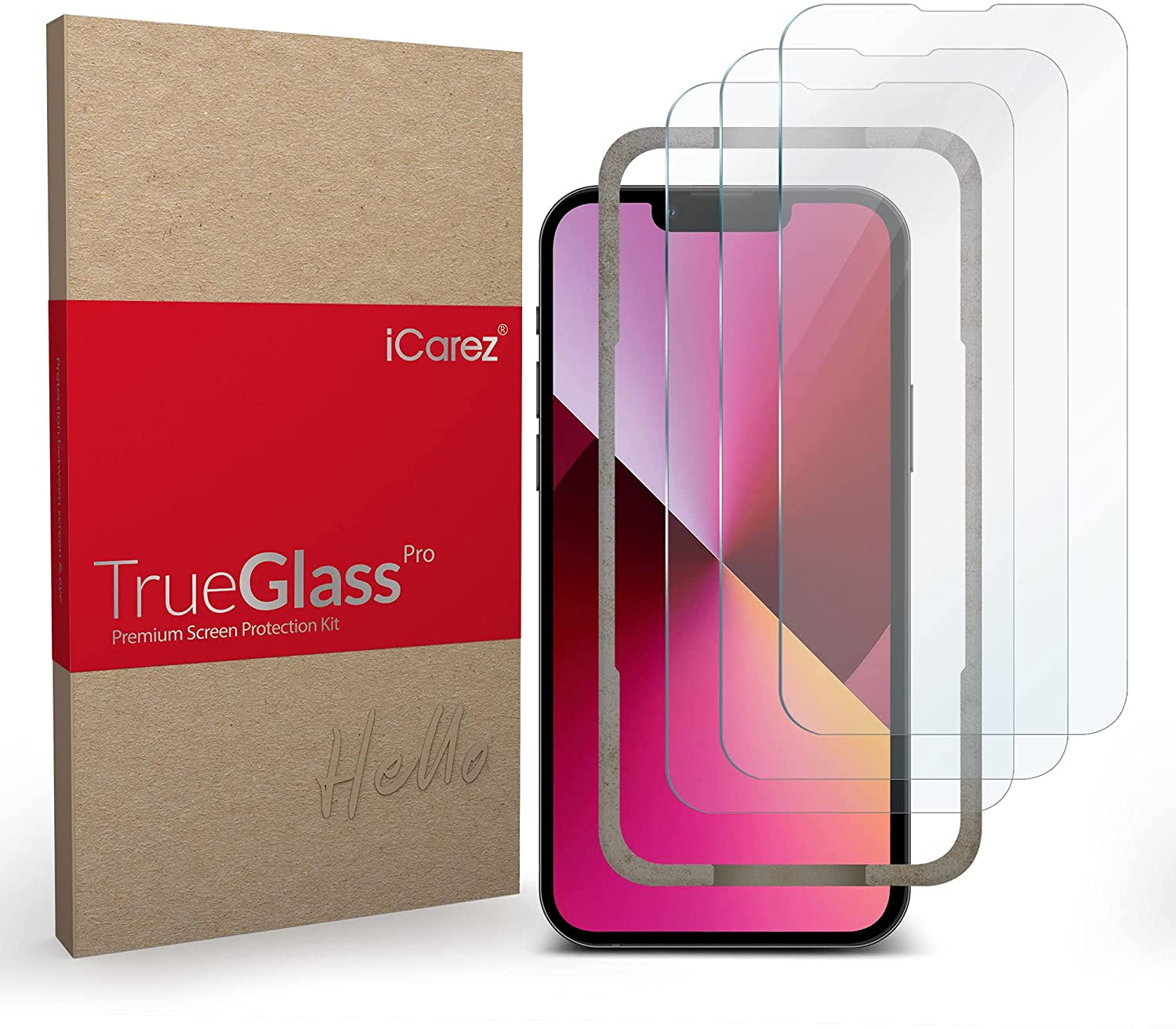 iCarez Tempered Glass Screen Protector for iPhone 14 iPhone 13 iPhone